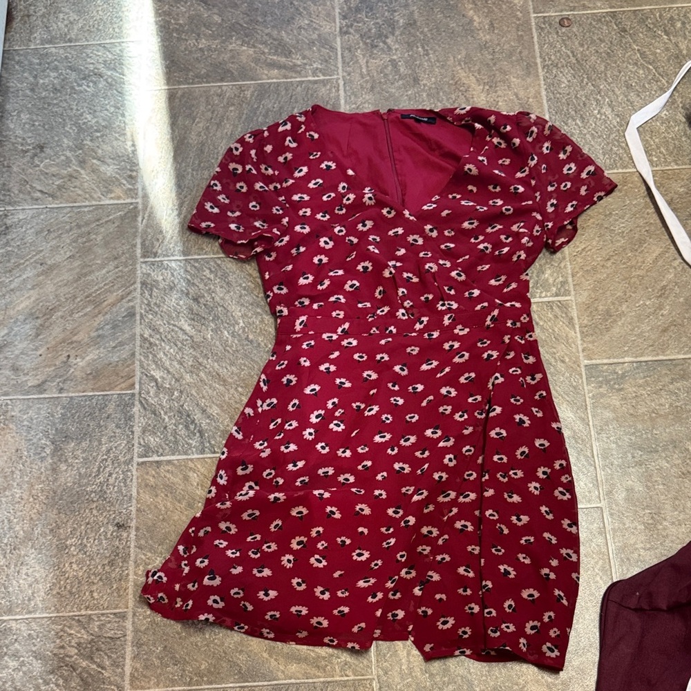 Madewell Burgundy Floral Mini Dress